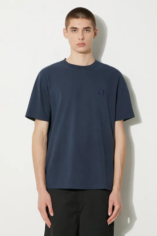 σκούρο μπλε Βαμβακερό μπλουζάκι Maison Kitsuné Bold Fox Head Patch Comfort Tee Shirt Ανδρικά