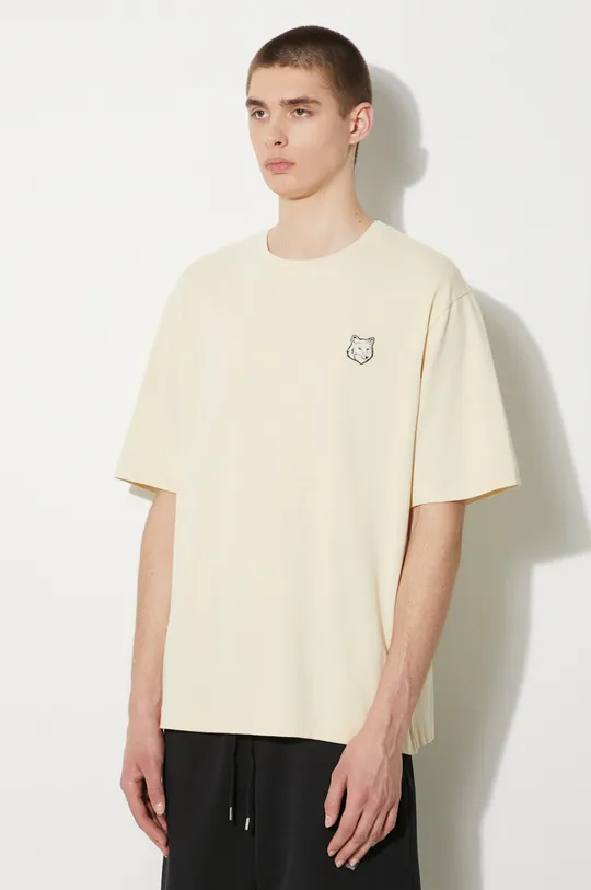 бежевый Хлопковая футболка Maison Kitsuné Bold Fox Head Patch Oversize Tee Shirt