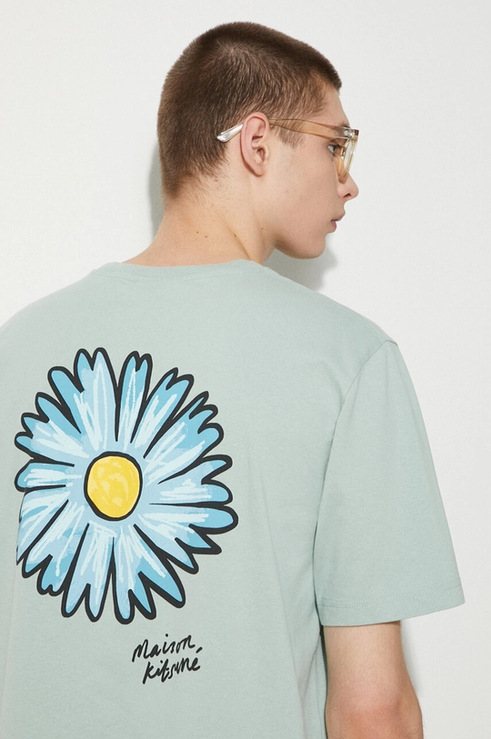 πράσινο Βαμβακερό μπλουζάκι Maison Kitsuné Floating Flower Comfort Tee-Shirt Ανδρικά