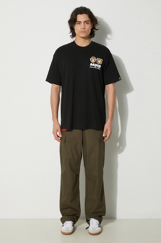 AAPE cotton t-shirt Basic Tee AAPTEM1492XXM black SS24