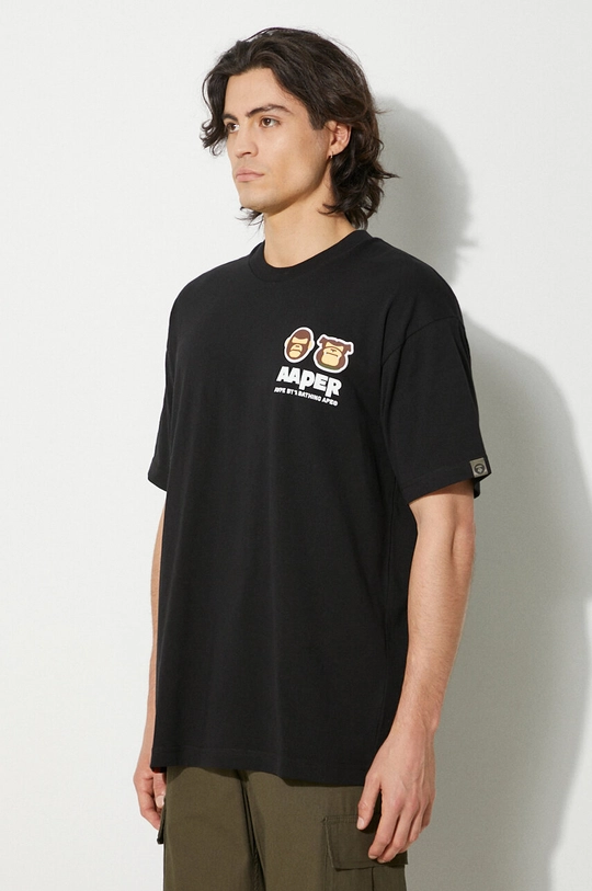 AAPE cotton t-shirt Basic Tee black AAPTEM1492XXM