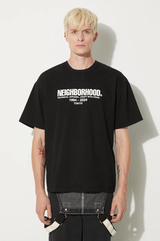 NEIGHBORHOOD t-shirt Tee SS-2 cotton black 241PCNH.ST02