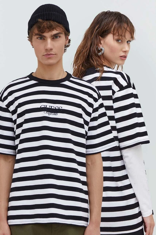 čierna Bavlnené tričko Guess Originals Unisex