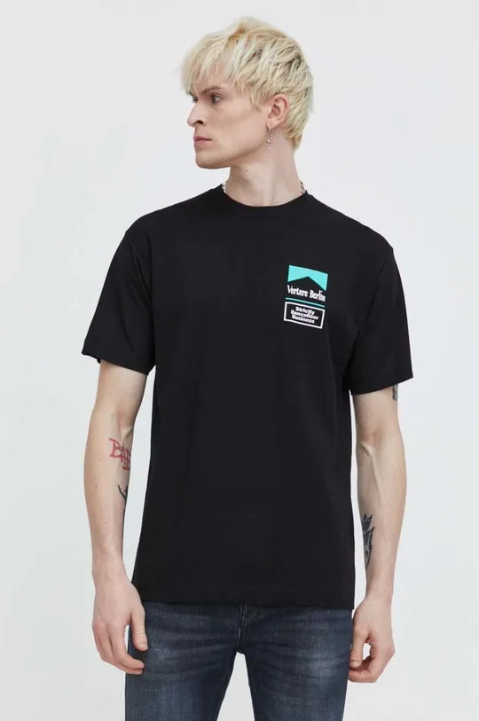 czarny Vertere Berlin t-shirt bawełniany