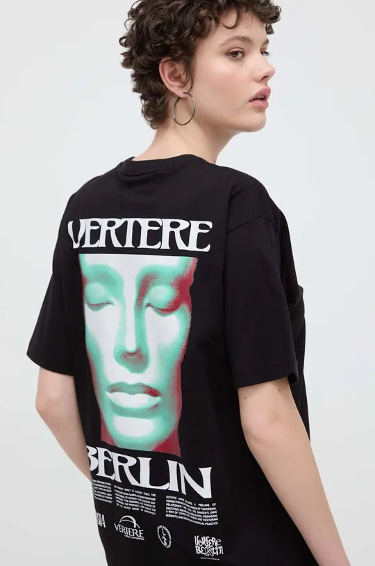 μαύρο Βαμβακερό μπλουζάκι Vertere Berlin SLEEPWALK
