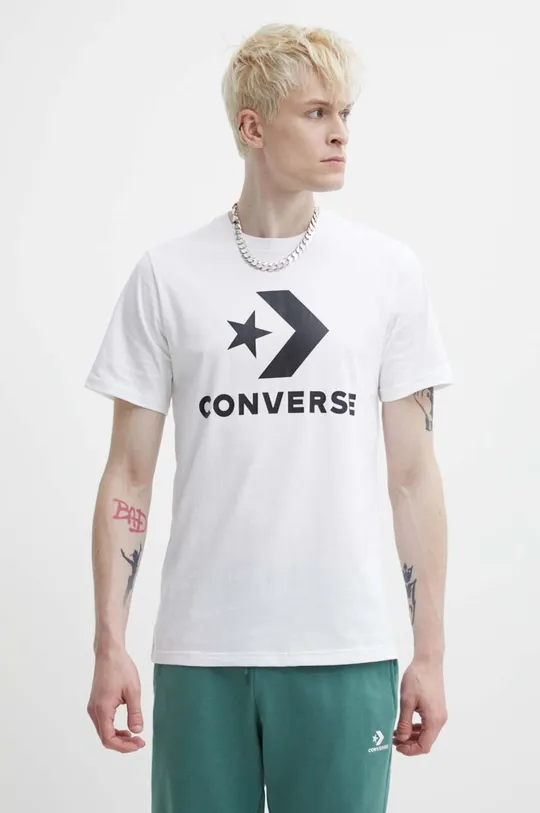 белый Хлопковая футболка Converse