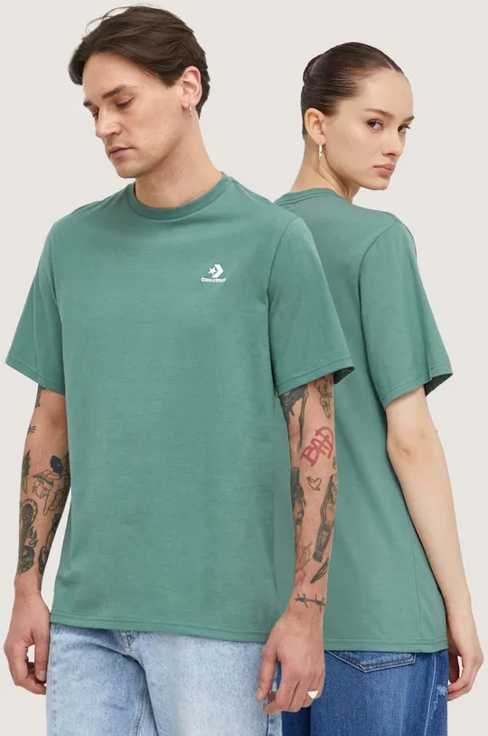 zelena Bombažna kratka majica Converse Unisex