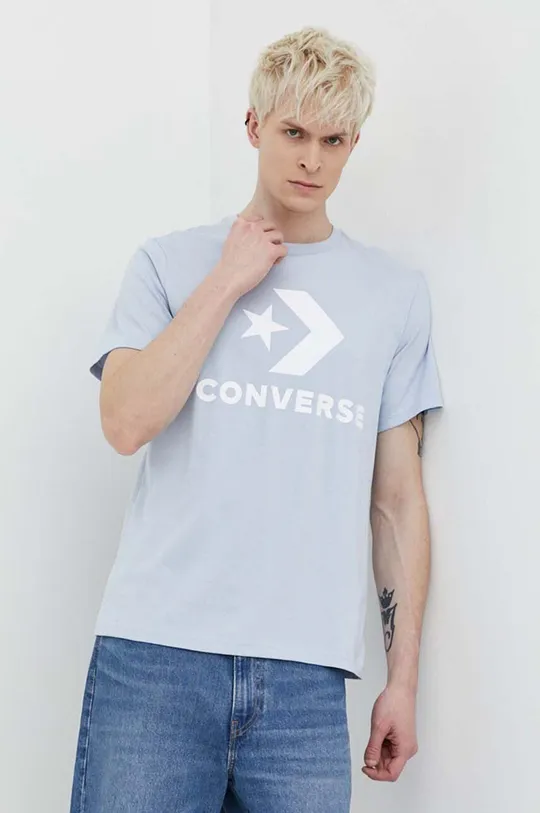 niebieski Converse t-shirt bawełniany