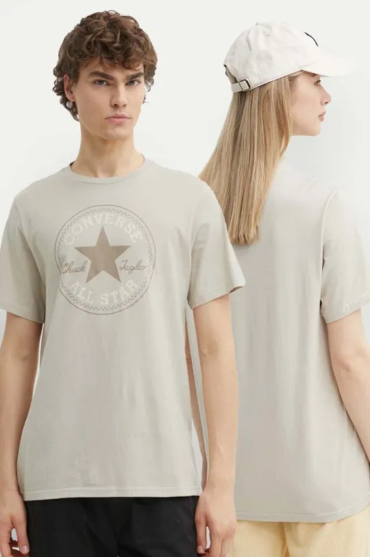 béžová Bavlnené tričko Converse Unisex