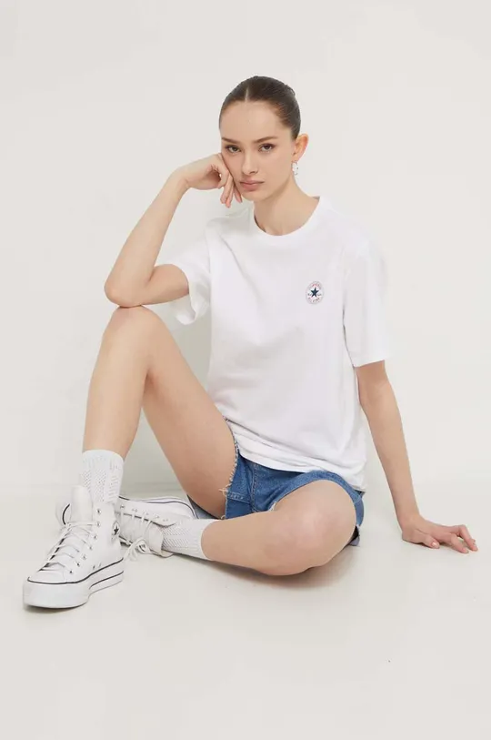 Converse t-shirt bawełniany beżowy