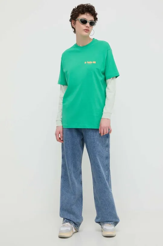 On Vacation t-shirt in cotone Beach Day verde