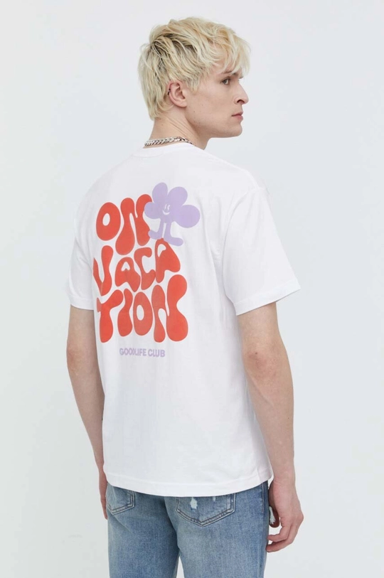 bianco On Vacation t-shirt in cotone Goodlife Club