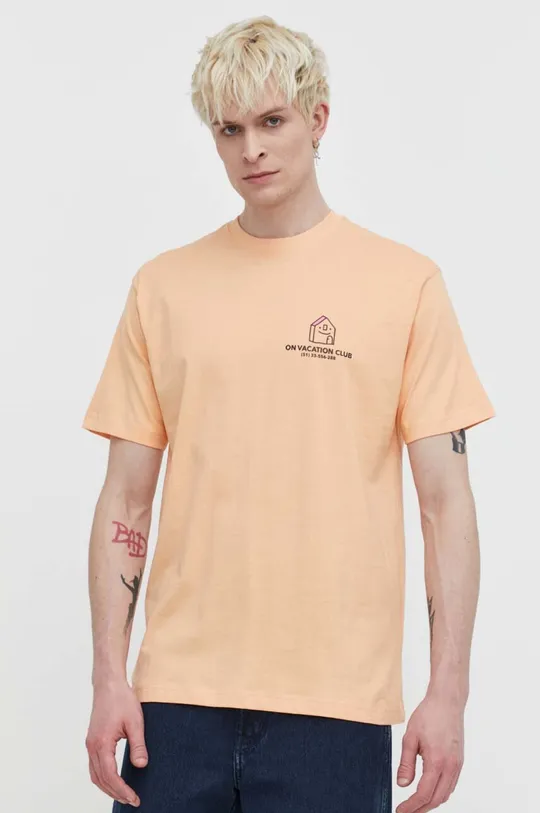 oranžová Bavlnené tričko On Vacation Mi Casa Unisex