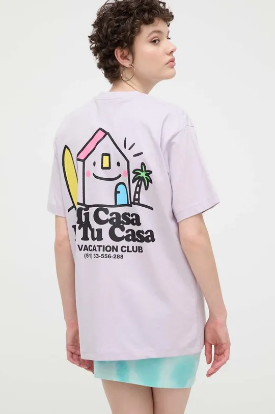 Βαμβακερό μπλουζάκι On Vacation Mi Casa