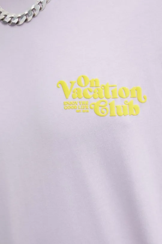 Βαμβακερό μπλουζάκι On Vacation Enjoy Enjoy