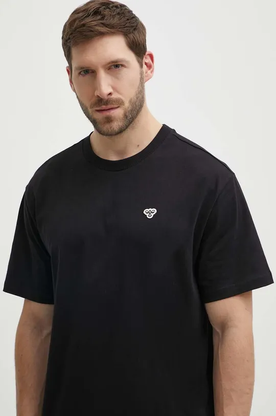 czarny Hummel t-shirt bawełniany hmlLOOSE T-SHIRT BEE