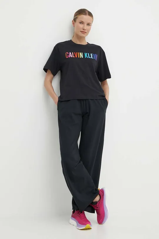 Kratka majica za vadbo Calvin Klein Performance črna