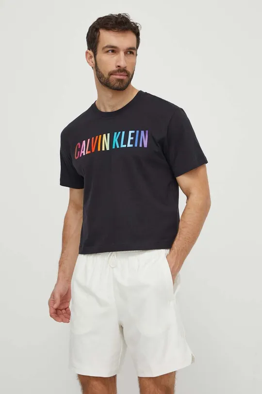 Kratka majica za vadbo Calvin Klein Performance 100 % Bombaž
