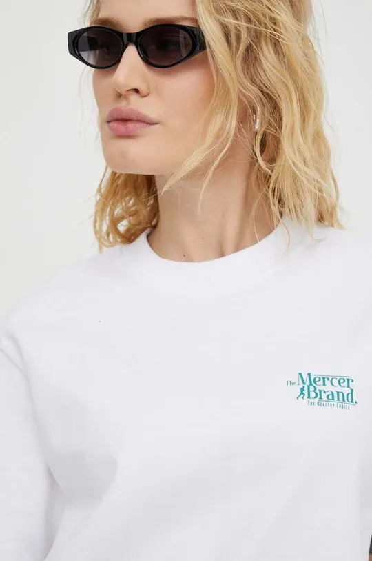 bela Bombažna kratka majica Mercer Amsterdam