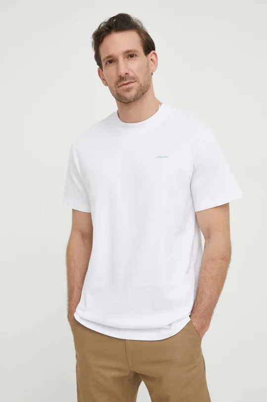 Bombažna kratka majica Mercer Amsterdam bela