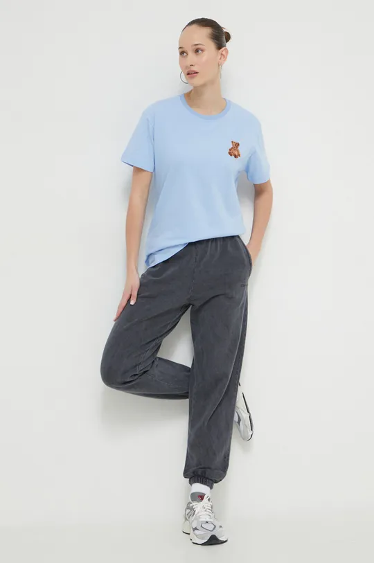 Bombažna kratka majica Kaotiko modra