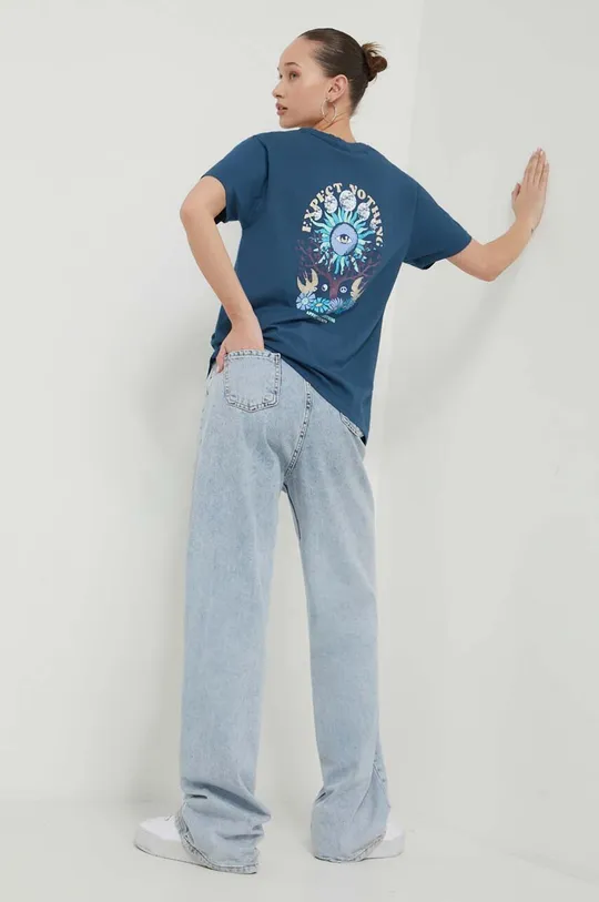Βαμβακερό μπλουζάκι Kaotiko σκούρο μπλε