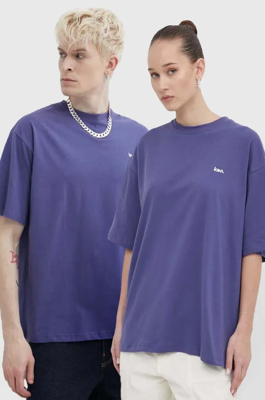 фиолетовой Хлопковая футболка Kaotiko Unisex