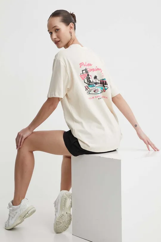 Βαμβακερό μπλουζάκι Kaotiko μπεζ