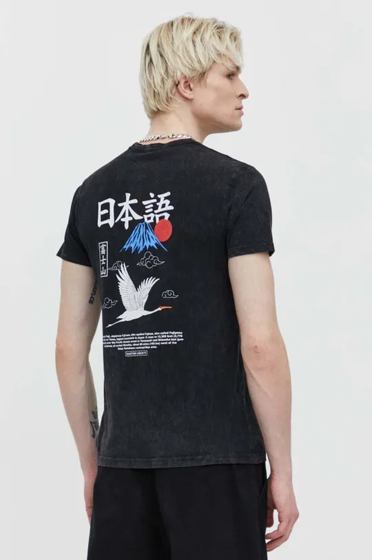 Βαμβακερό μπλουζάκι Kaotiko μαύρο