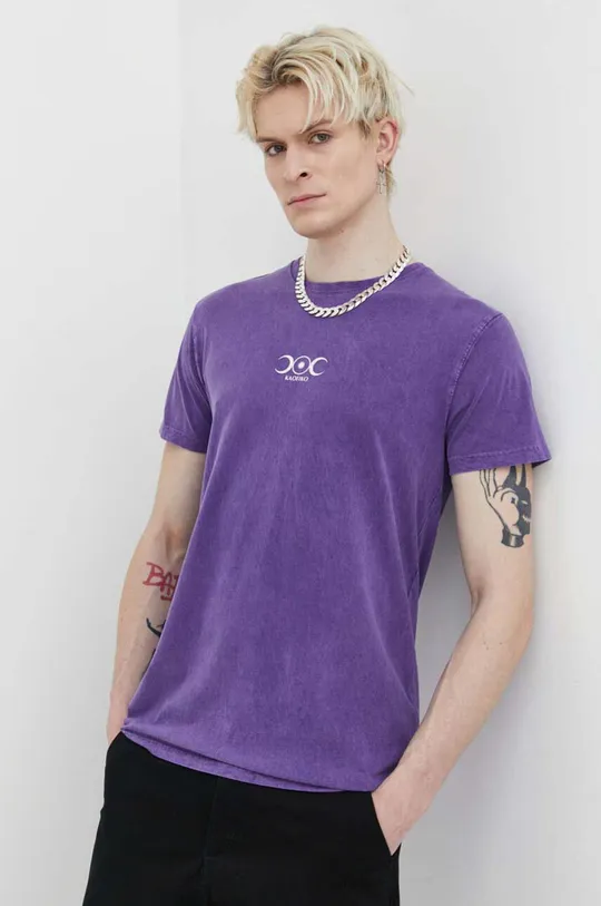 vijolična Bombažna kratka majica Kaotiko Unisex