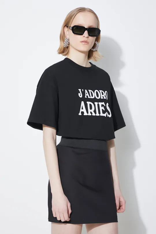 μαύρο Βαμβακερό μπλουζάκι Aries JAdoro Aries SS Tee
