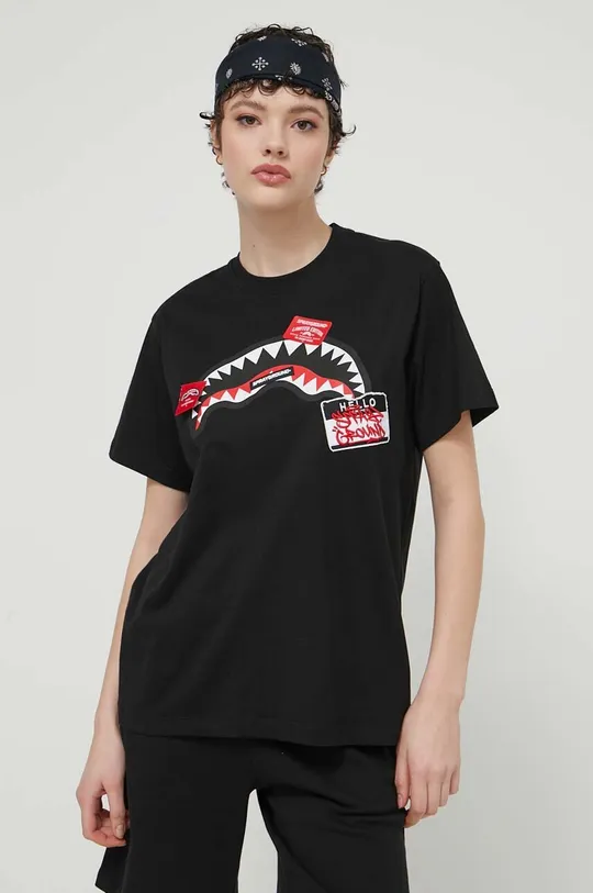 czarny Sprayground t-shirt bawełniany Unisex