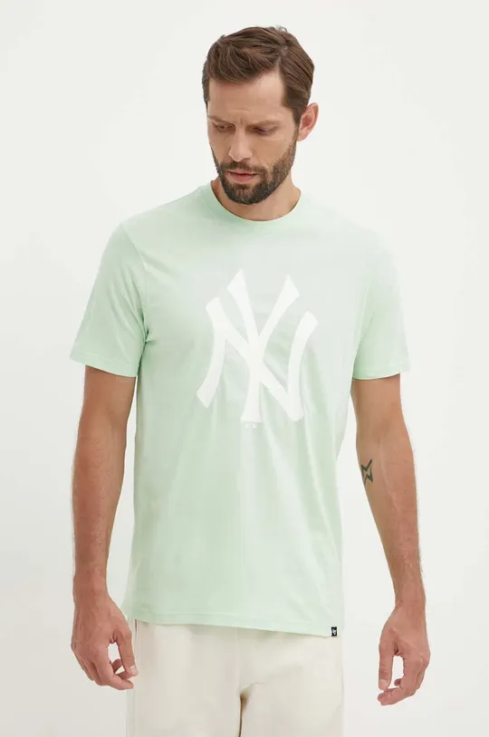 Βαμβακερό μπλουζάκι 47 brand MLB New York Yankees πράσινο