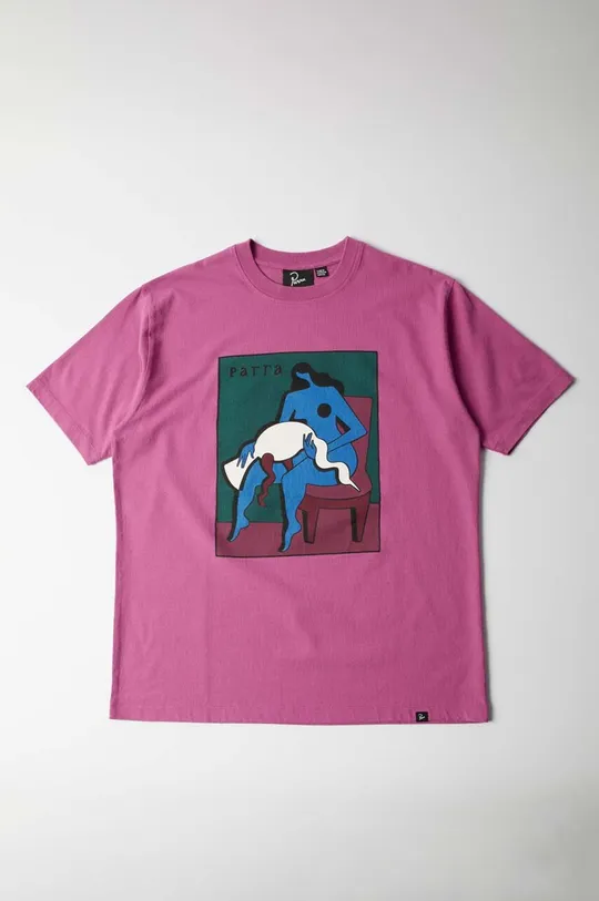 różowy by Parra t-shirt bawełniany My Dear Swan Unisex