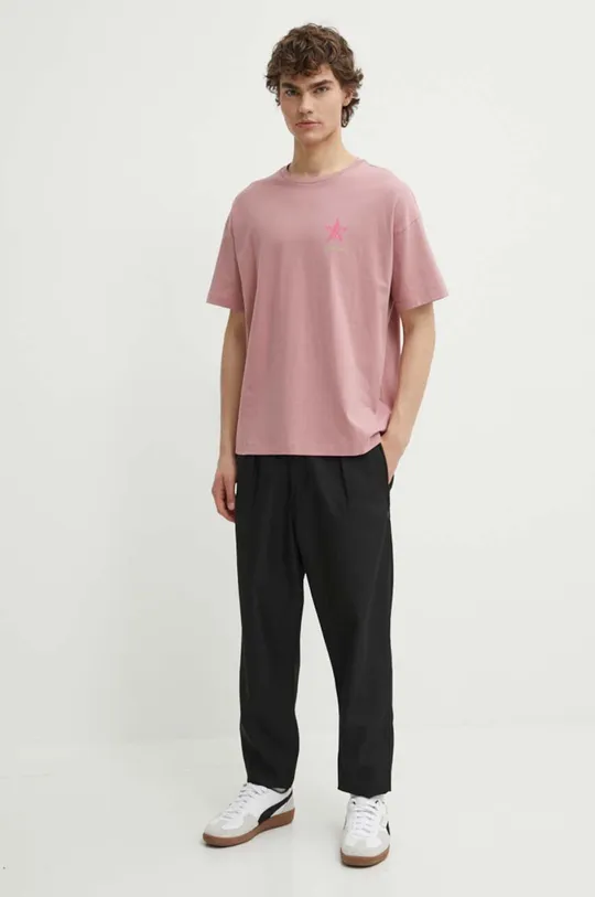 Converse t-shirt bawełniany różowy