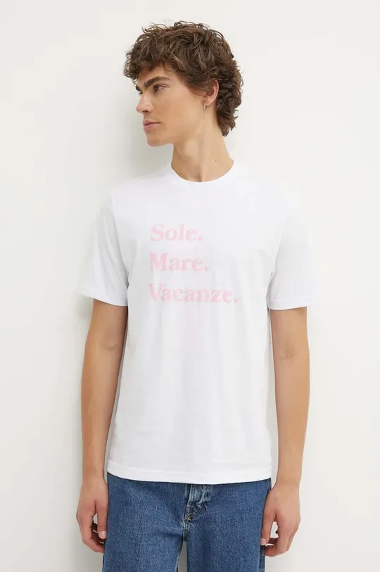 biały Drivemebikini t-shirt bawełniany Sole Mare Vacanze Unisex