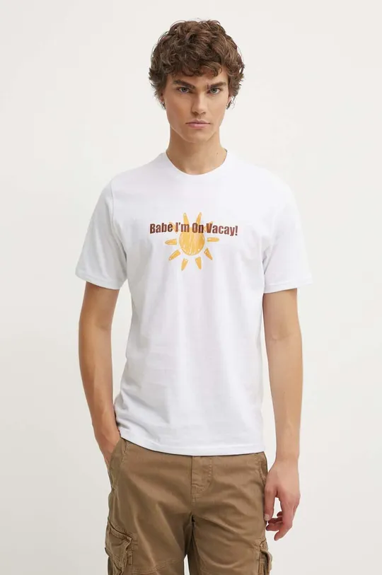 biały Drivemebikini t-shirt bawełniany On Vacay