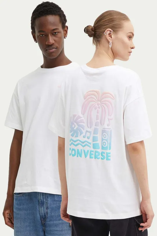 bijela Pamučna majica Converse Unisex
