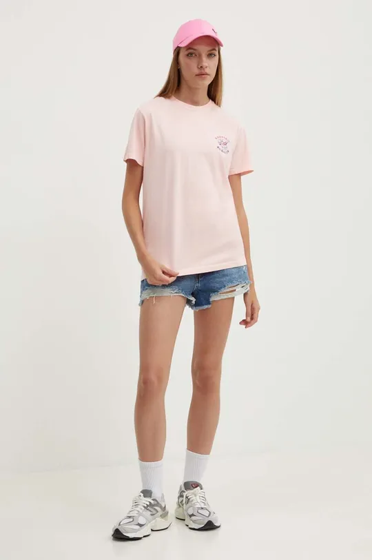 różowy Kaotiko t-shirt bawełniany