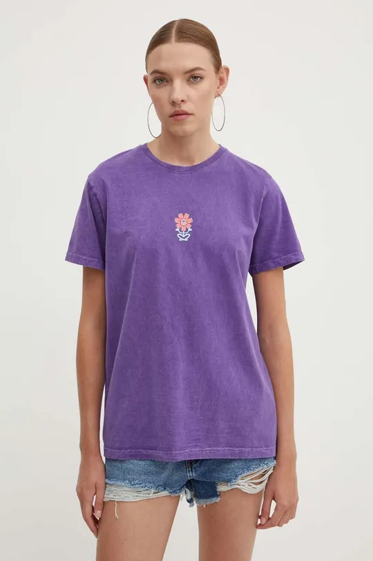 Bombažna kratka majica Kaotiko vijolična