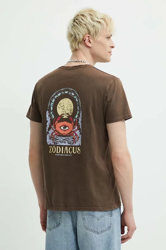 brązowy Kaotiko t-shirt bawełniany Unisex