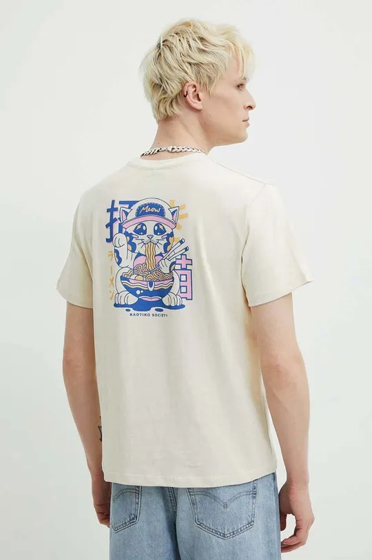 Βαμβακερό μπλουζάκι Kaotiko μπεζ