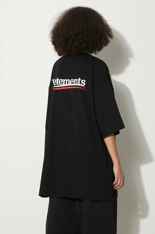 μαύρο Βαμβακερό μπλουζάκι VETEMENTS Campaign Logo T-Shirt