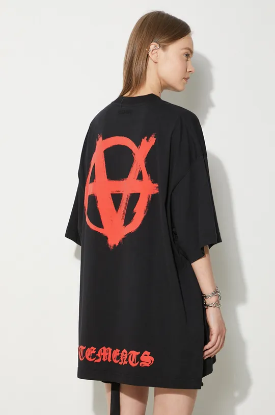 μαύρο Βαμβακερό μπλουζάκι VETEMENTS Double Anarchy