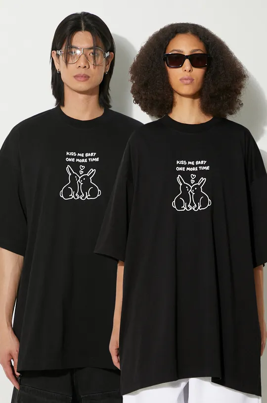 negru VETEMENTS tricou din bumbac Kissing Bunnies Unisex