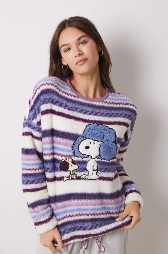 Πιτζάμα women'secret SNOOPY 3138643 μωβ SS25