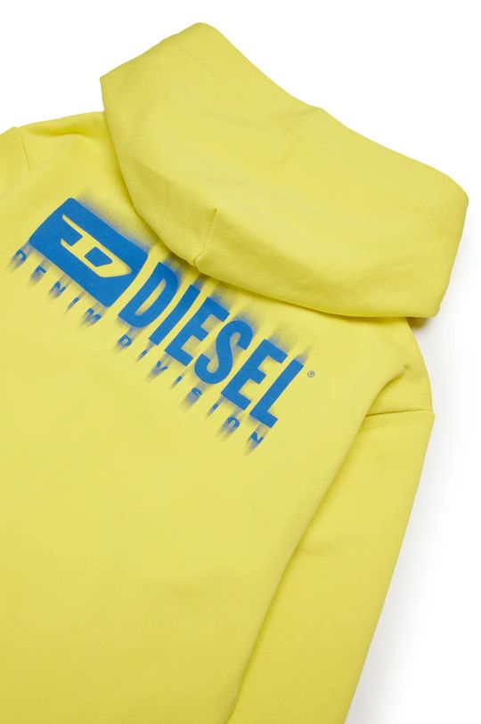 Diesel bluza bawełniana dziecięca SVOUGZIP OVER SWEAT-SHIRT żółty J02039