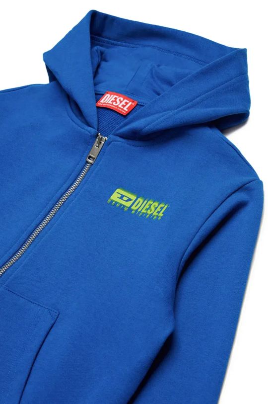 Chłopiec Diesel bluza bawełniana dziecięca SVOUGZIP OVER SWEAT-SHIRT J02039 niebieski