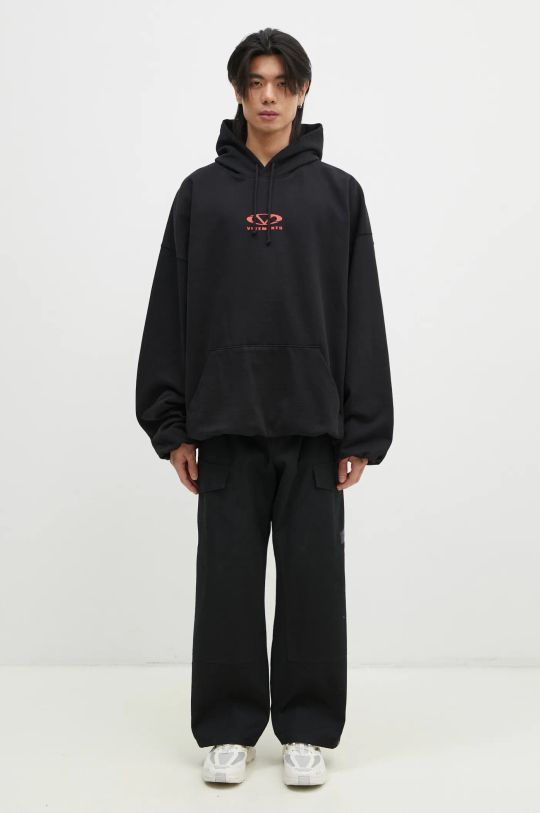 VETEMENTS felpa Oval Logo Cropped Boxy nero UA66HD600BR