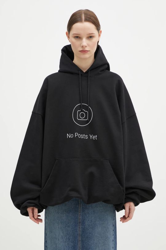 VETEMENTS felpa No Posts Cropped Boxy UA66HD660B nero SS25